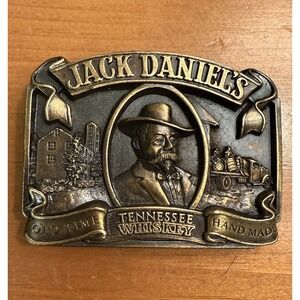 Vtg 1989 Jack Daniel's Tennesse Whiskey Bergamot Arroyo Grande Belt Buckle USA